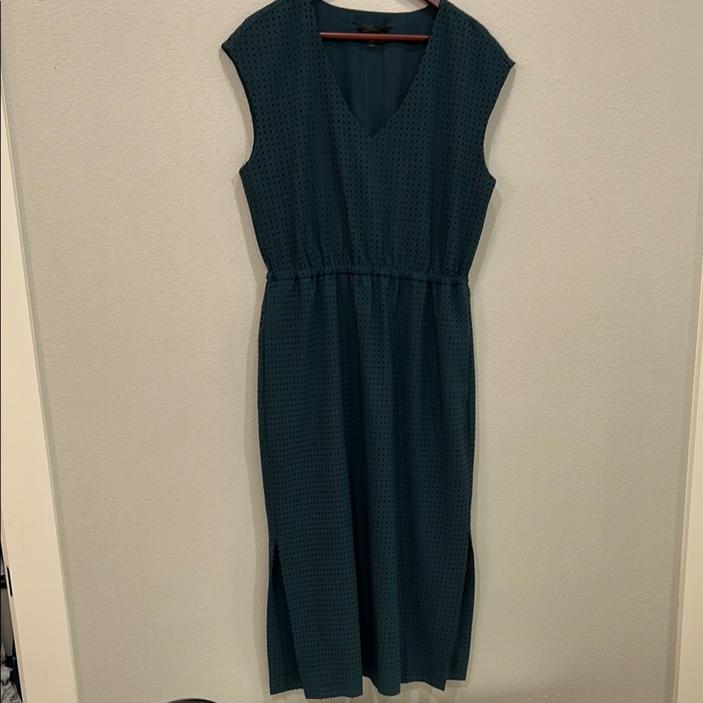 J. Crew Green Sleeveless V-Neck Sundress